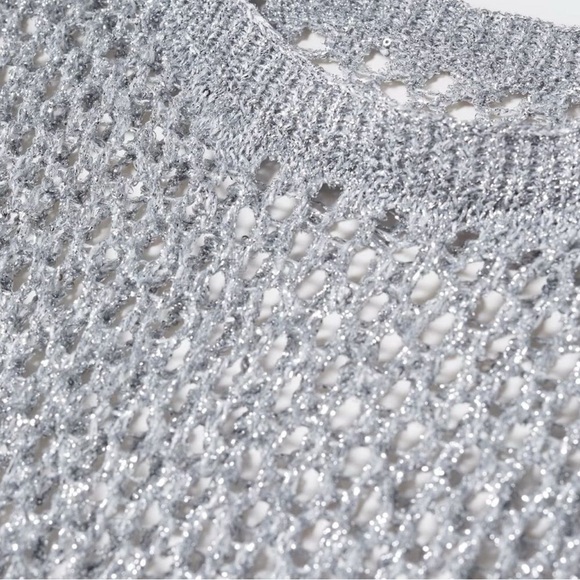 NWT Simon Miller Silver Mesh Long Sleeve Dress - Picture 4 of 6